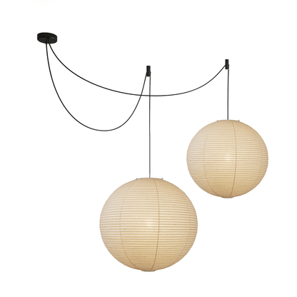 Handmade Paper Globe Drop Light for Kitchen Island & Dining Room – Adjustable Cable, E26 Socket, Soft Ambient Glow – Modern Overhead Fixture