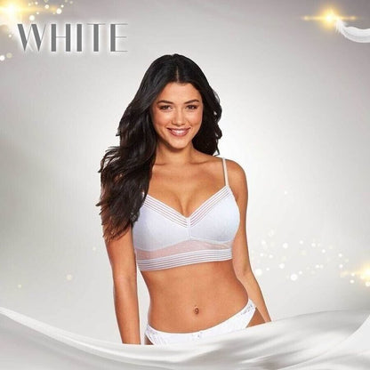 Wireless Supportive Lace Bralette V-Neck Plunge Pullover Style Soft Everyday Comfort Bra for Women