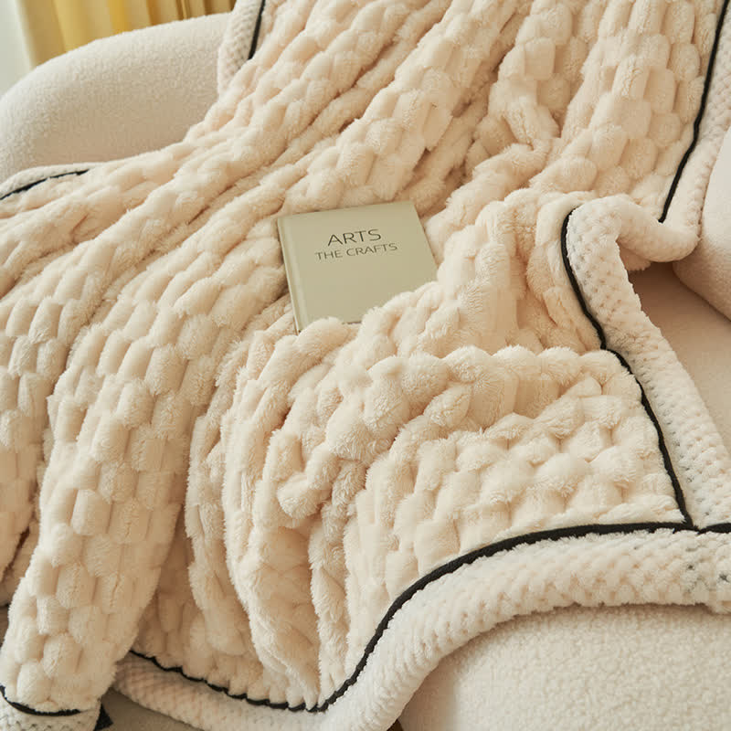 Reversible Plush Throw Blanket - Ultra Soft Coral Fleece - Queen & Full Size - Lightweight Polyester - Cozy Cover for Couch Sofa Bed
