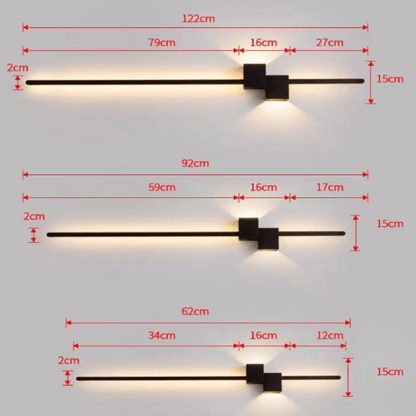 Linear Metal Sconce 24 in Modern Indirect Up-Down Fixture Warm White Integrated LED for Bedroom Living Room Hallway Ambient Wall Mount
