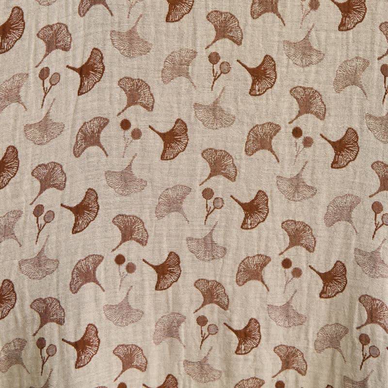 Lightweight Cotton Gauze Kimono Robe for Women & Men – Japanese Style Loungewear with Ginkgo Leaf Print & Adjustable Tie – Breathable