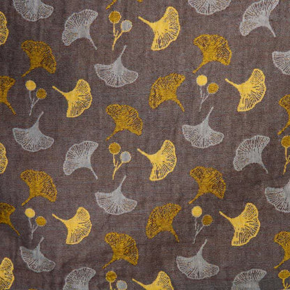 Lightweight Cotton Gauze Kimono Robe for Women & Men – Japanese Style Loungewear with Ginkgo Leaf Print & Adjustable Tie – Breathable