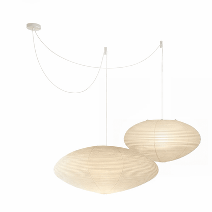 Handmade Rice Paper Sphere Pendant Lamp for Dining Room & Bedroom | Sculptural Ceiling Fixture with Adjustable Cord | E26 Edison Bulb Compat