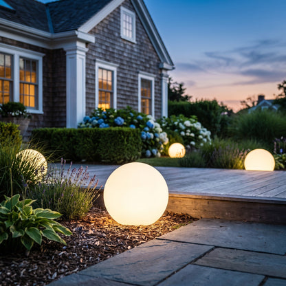 Portable LED Orb Lamp with Remote Control 4-Color Modes 10-20 in Rechargeable Cordless Sphere Light for Living Room Bedroom Bedside Nightsta