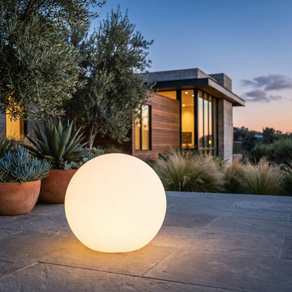 Portable LED Orb Lamp with Remote Control 4-Color Modes 10-20 in Rechargeable Cordless Sphere Light for Living Room Bedroom Bedside Nightsta