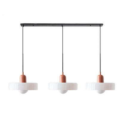 Glass Pendant Lamp 12 Inch Adjustable Height Ceiling Fixture for Bedrooms Nightstands Modern Minimalist Nordic Hanging Light E27 Socket for