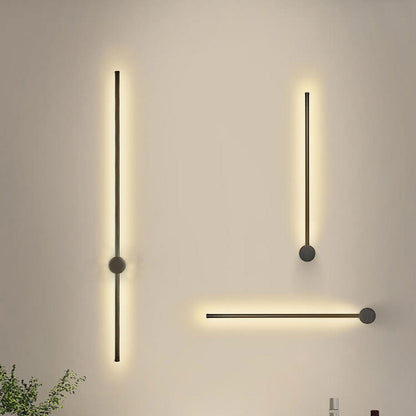 Vertical LED Sconce Aluminum Linear Strip Light Black Gold 31 in Bedroom Hallway Accent Lighting Indirect Glow Modern Minimalist Hardwired M