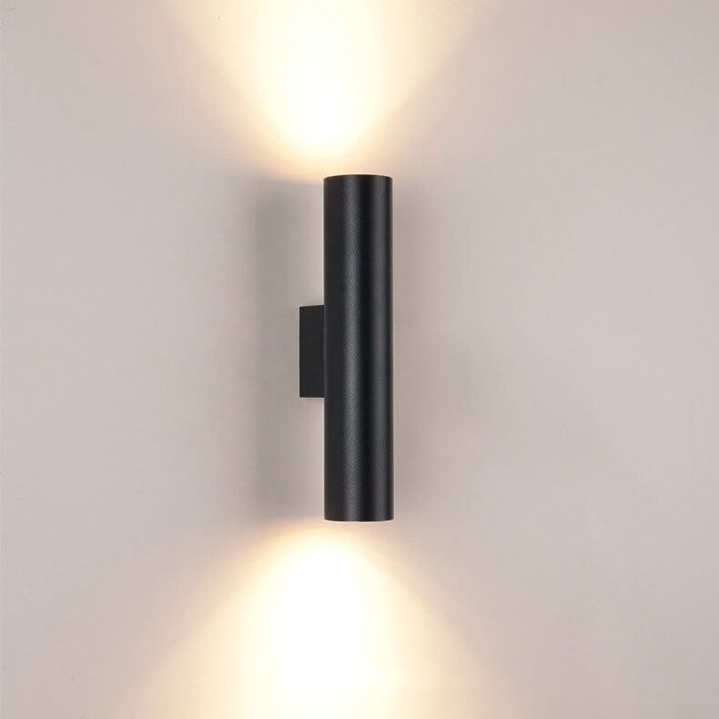 Up-Down LED Wall Light Fixture in Gold, Black or White Aluminum for Hallway, Bedroom & Living Room