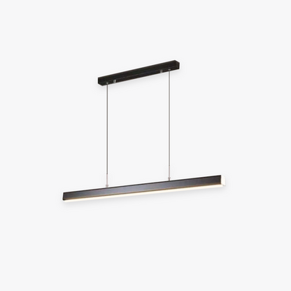 Linear LED Ceiling Light 59 in Metal Acrylic Fixture for Kitchen Island & Dining Room Adjustable Hanging Lamp Modern Black Brown