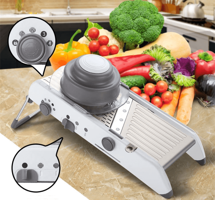 Adjustable Mandoline Slicer with 18 Blade Settings & Hand Guard for Vegetables & Fruits | Kitchen Prep Tool
