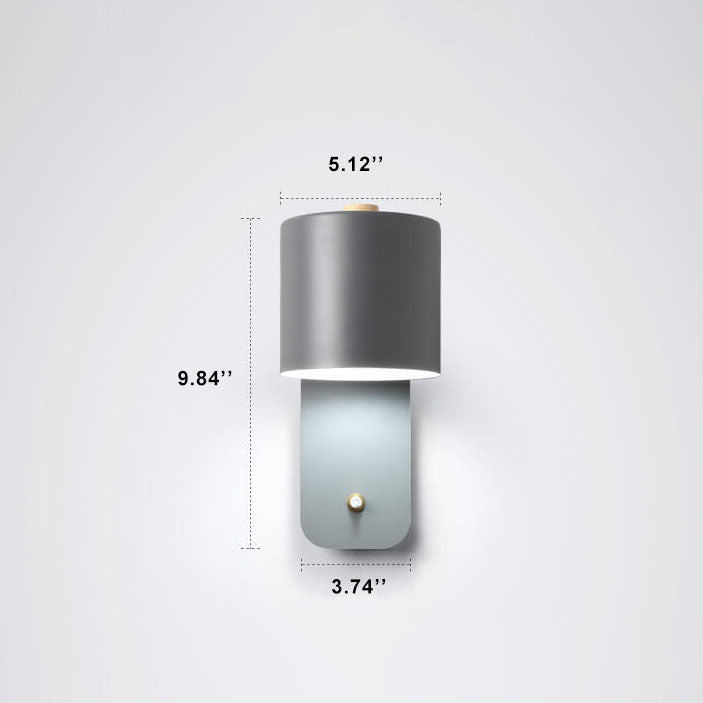 Metal Sconce Fixture Gray Hardwired LED Compatible 10-Inch for Bedroom Living Room Hallway Reading Nook Modern Interior Lighting