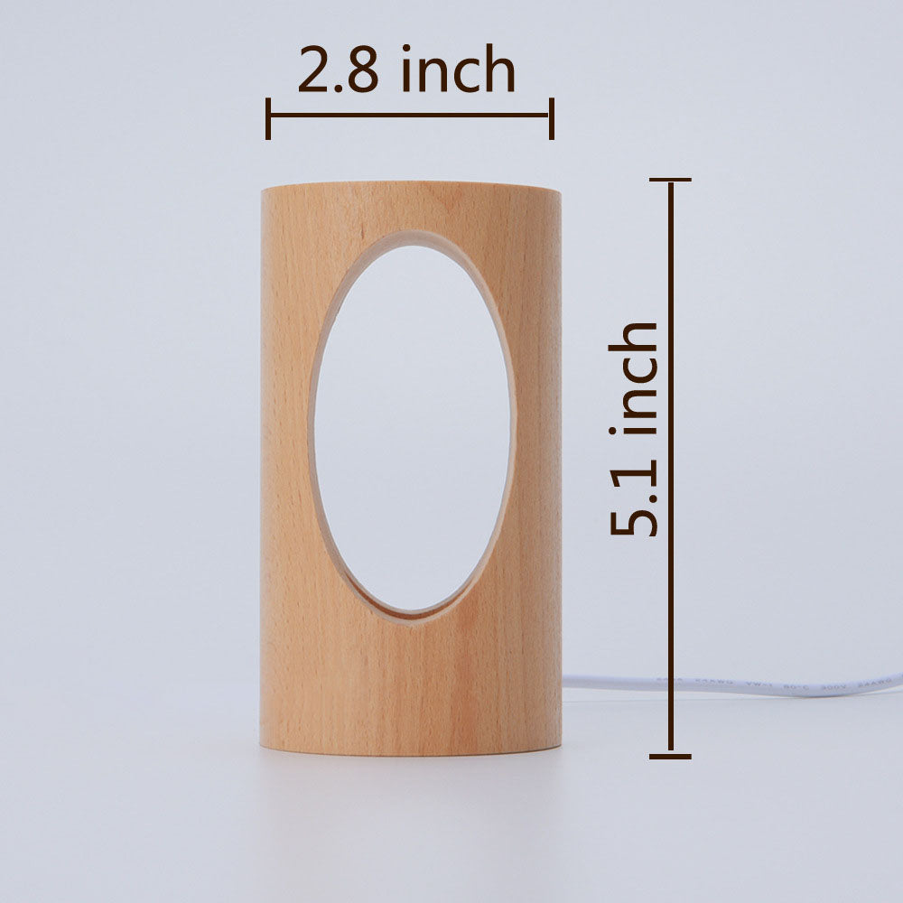 Lámpara de escritorio LED de columna de madera con alimentación USB, luz blanca cálida para dormitorio y oficina, luz decorativa de estilo japonés moderno