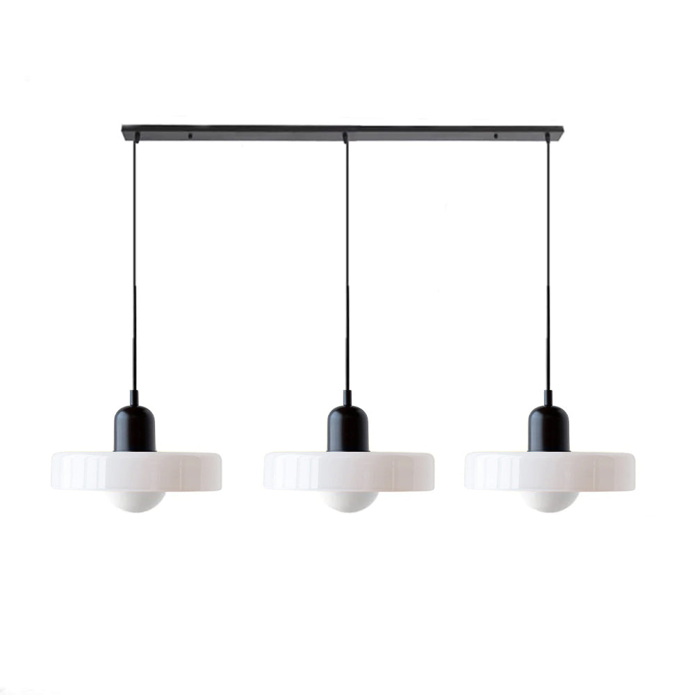 Glass Pendant Lamp 12 Inch Adjustable Height Ceiling Fixture for Bedrooms Nightstands Modern Minimalist Nordic Hanging Light E27 Socket for