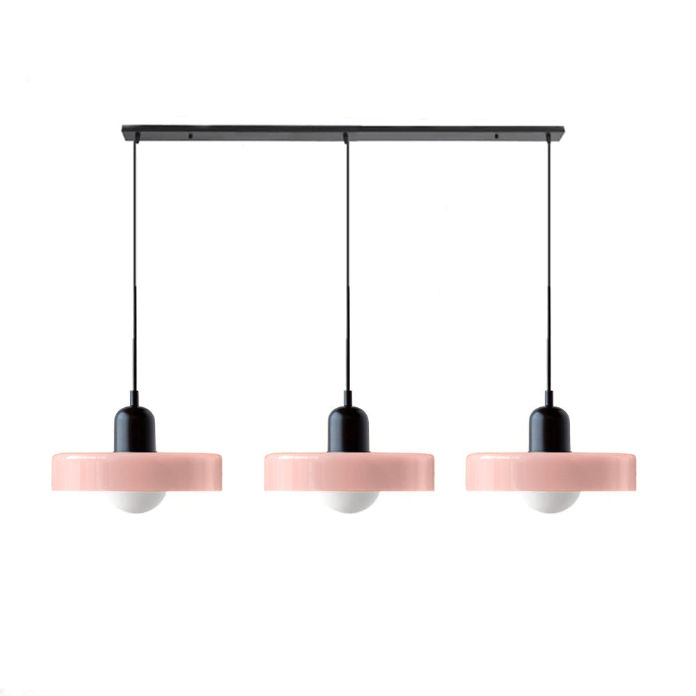 Glass Pendant Lamp 12 Inch Adjustable Height Ceiling Fixture for Bedrooms Nightstands Modern Minimalist Nordic Hanging Light E27 Socket for
