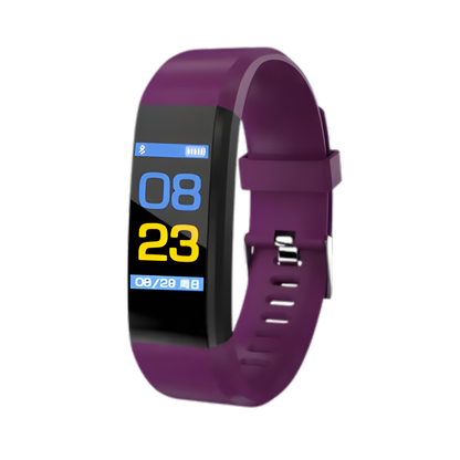 Reloj de seguimiento de salud con monitor de frecuencia cardíaca y presión arterial para adultos mayores | Pantalla LED de fácil lectura | Rastreador de ejercicios recargable por USB