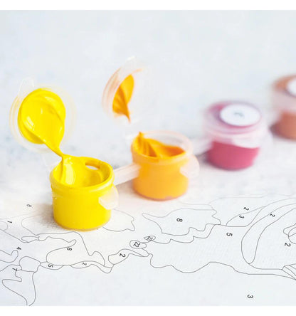 Kit de pintura por números para adultos y niños – Escena de bosque con casa del árbol – Proyecto de arte relajante con pinturas y pinceles