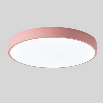 Round Wood & Acrylic LED Ceiling Light – Scandinavian Flush Mount for Bedroom, Living Room & Hallway