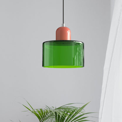 Handwoven Glass Pendant Light Bauhaus Style Indoor Hanging Lamp Adjustable Cable for Dining Room Kitchen Home Office