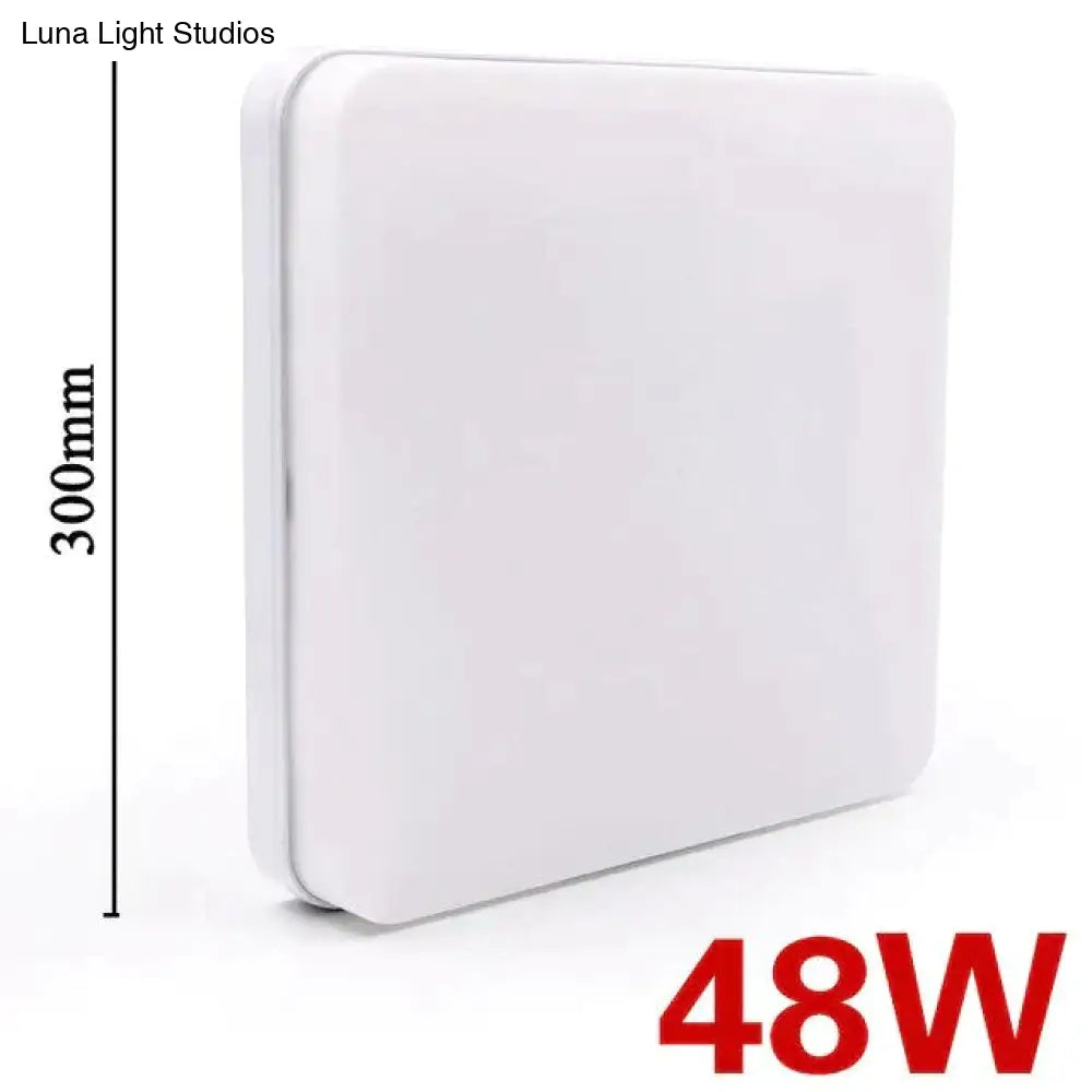 Low-Profile Square Flush-Mount LED Ceiling Light – Slim ABS Panel for Kitchen, Bedroom, Hallway & Office – 18W to 48W – Warm or Cool White
