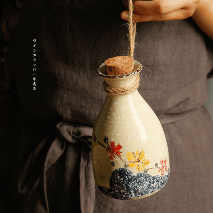 Handcrafted Ceramic Sake Serving Set Cherry Blossom Design Tokkuri Flagon Ochoko Cups Traditional Japanese Drinkware for Home Entertaining G