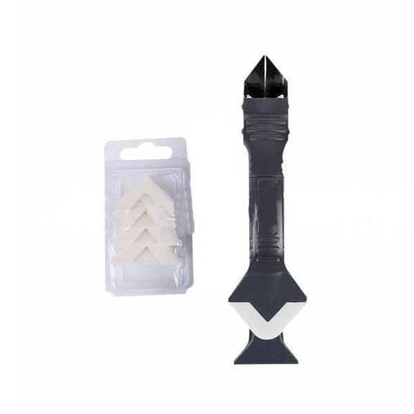 Silicone Caulk Finishing Tool Kit 3-in-1 Scraper Smoother Remover for Bathroom Kitchen Tile Grout Sealing Corner Edge Cleanup Home Repair
