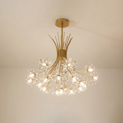 Lámpara de techo de cristal de brazos múltiples, 13 bombillas, 20.5 pulgadas de diámetro, cristal brillante para comedor, sala de estar, vestíbulo, dormitorio, moderna y ajustable