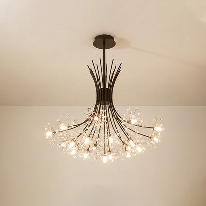 Lámpara de techo de cristal de brazos múltiples, 13 bombillas, 20.5 pulgadas de diámetro, cristal brillante para comedor, sala de estar, vestíbulo, dormitorio, moderna y ajustable