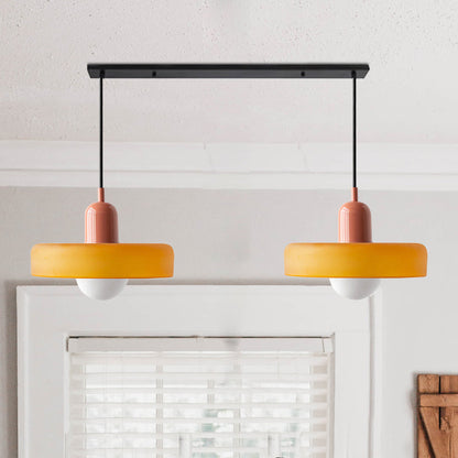 Dual-Shade Glass Hanging Light Fixture G9 Socket 14 Inch Ceiling Mount for Kitchen Island Dining Table Living Room Modern Overhead Lighting