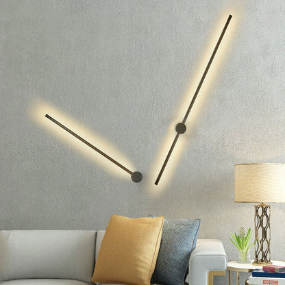Vertical LED Sconce Aluminum Linear Strip Light Black Gold 31 in Bedroom Hallway Accent Lighting Indirect Glow Modern Minimalist Hardwired M
