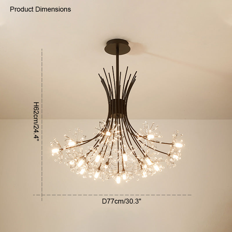 Lámpara de techo de cristal de brazos múltiples, 13 bombillas, 20.5 pulgadas de diámetro, cristal brillante para comedor, sala de estar, vestíbulo, dormitorio, moderna y ajustable