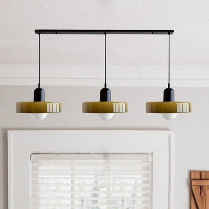 Glass Pendant Lamp 12 Inch Adjustable Height Ceiling Fixture for Bedrooms Nightstands Modern Minimalist Nordic Hanging Light E27 Socket for
