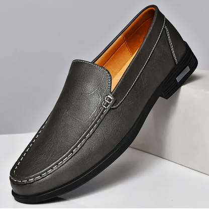 Genuine Leather Loafers Men's Dress Slip-On Shoes Handcrafted Italian Style for Business Casual Office Formal Work