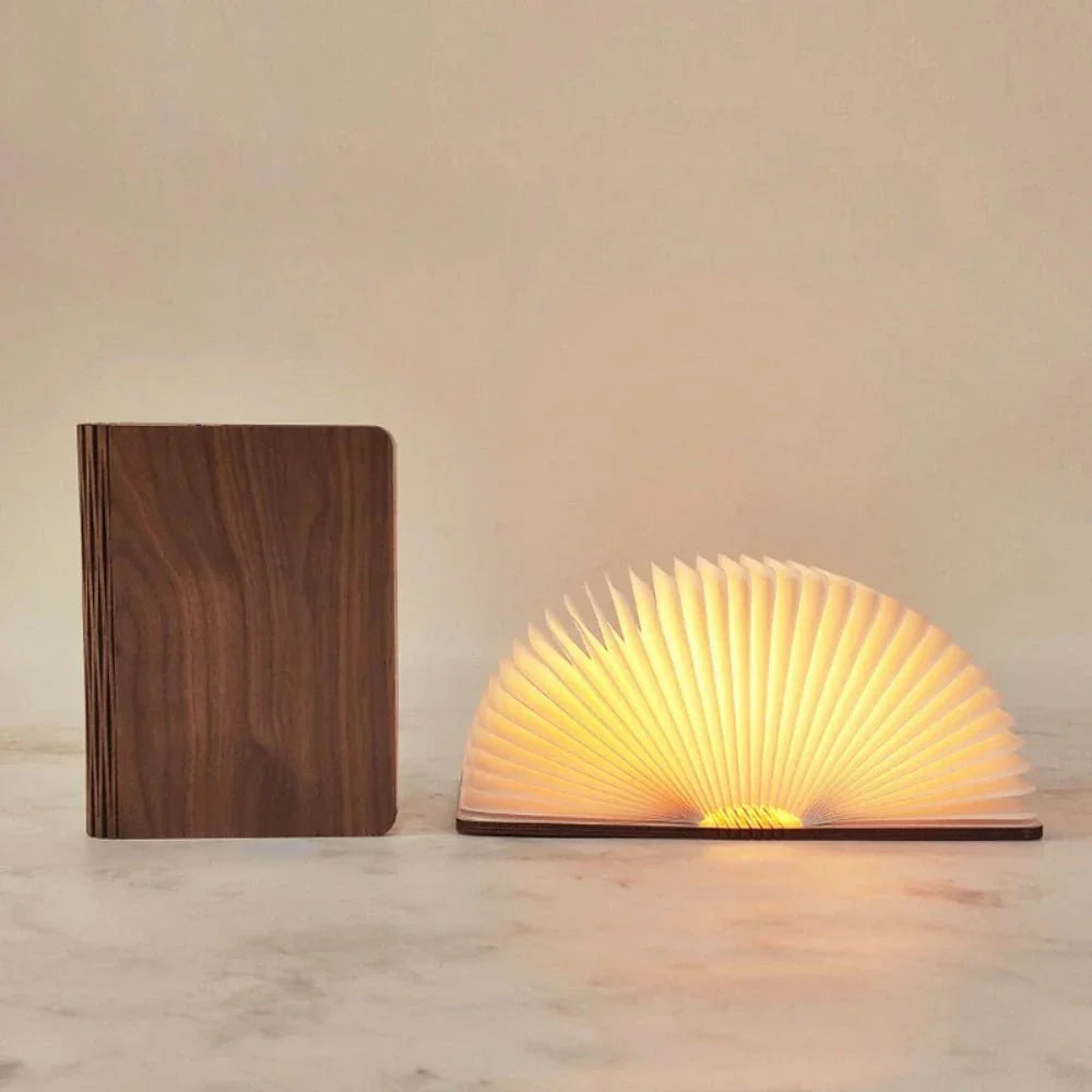 Lumi Foldable Desk Lamp - Book design, Rechargeable, Cordless Design with 3 Light Modes