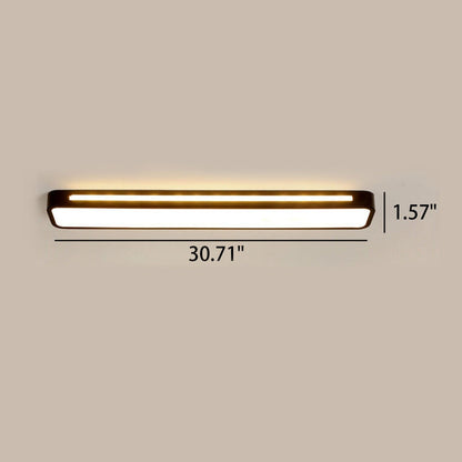 Low-Profile LED Flush Mount Ceiling Light 19 in Black White Acrylic for Bedroom Hallway Living Room Modern Hardwired Fixture