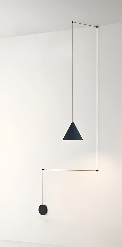 Elegante Lámpara Colgante Plateada | Sencilla Lámpara Colgante de Metal