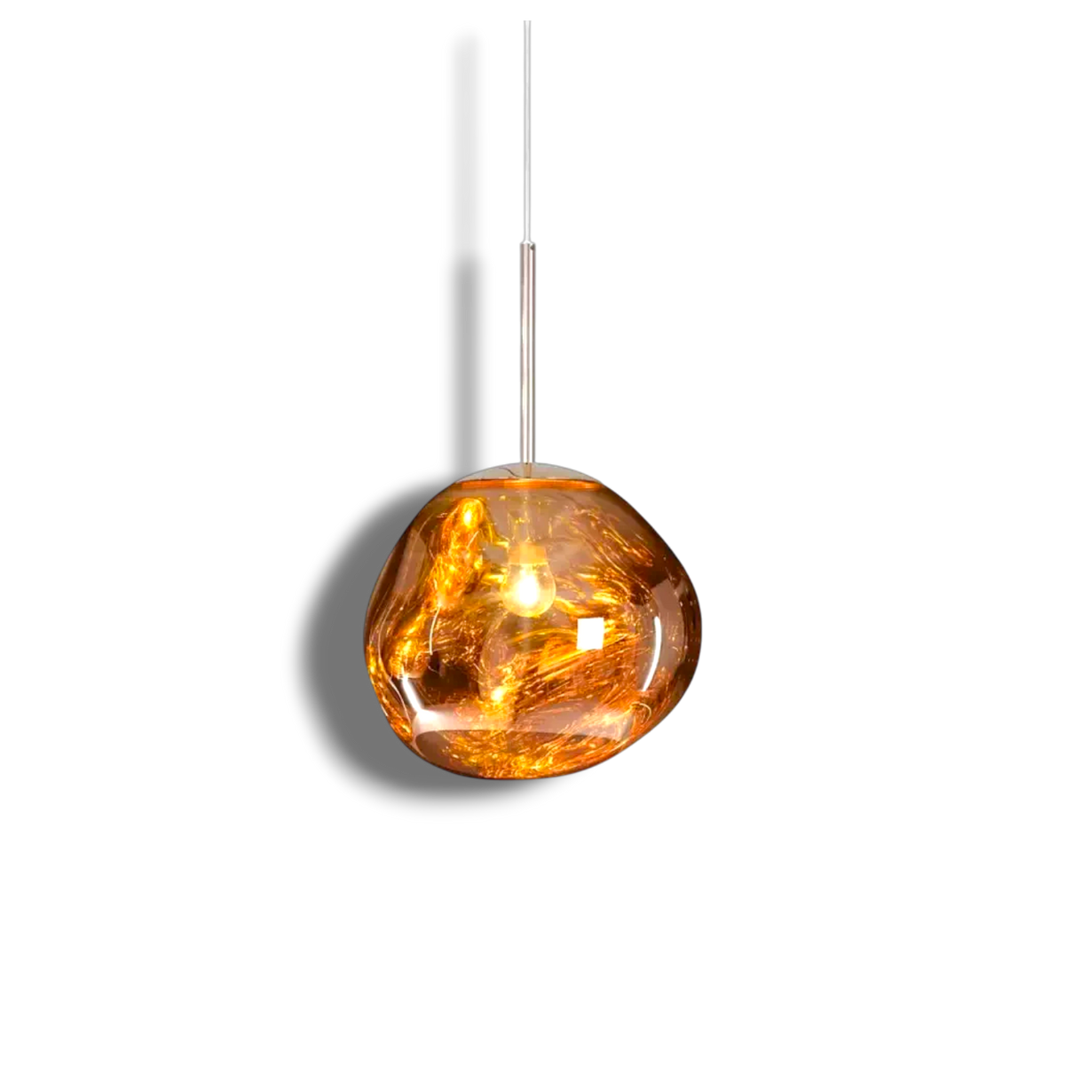 Sculpted Glass Pendant Light with Adjustable Cord for Dining Room & Living Room | Modern Ceiling Lighting Fixture