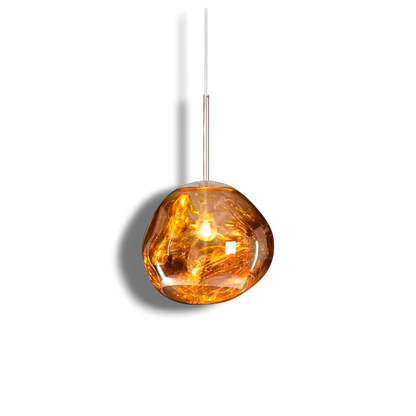Sculpted Glass Pendant Light with Adjustable Cord for Dining Room & Living Room | Modern Ceiling Lighting Fixture
