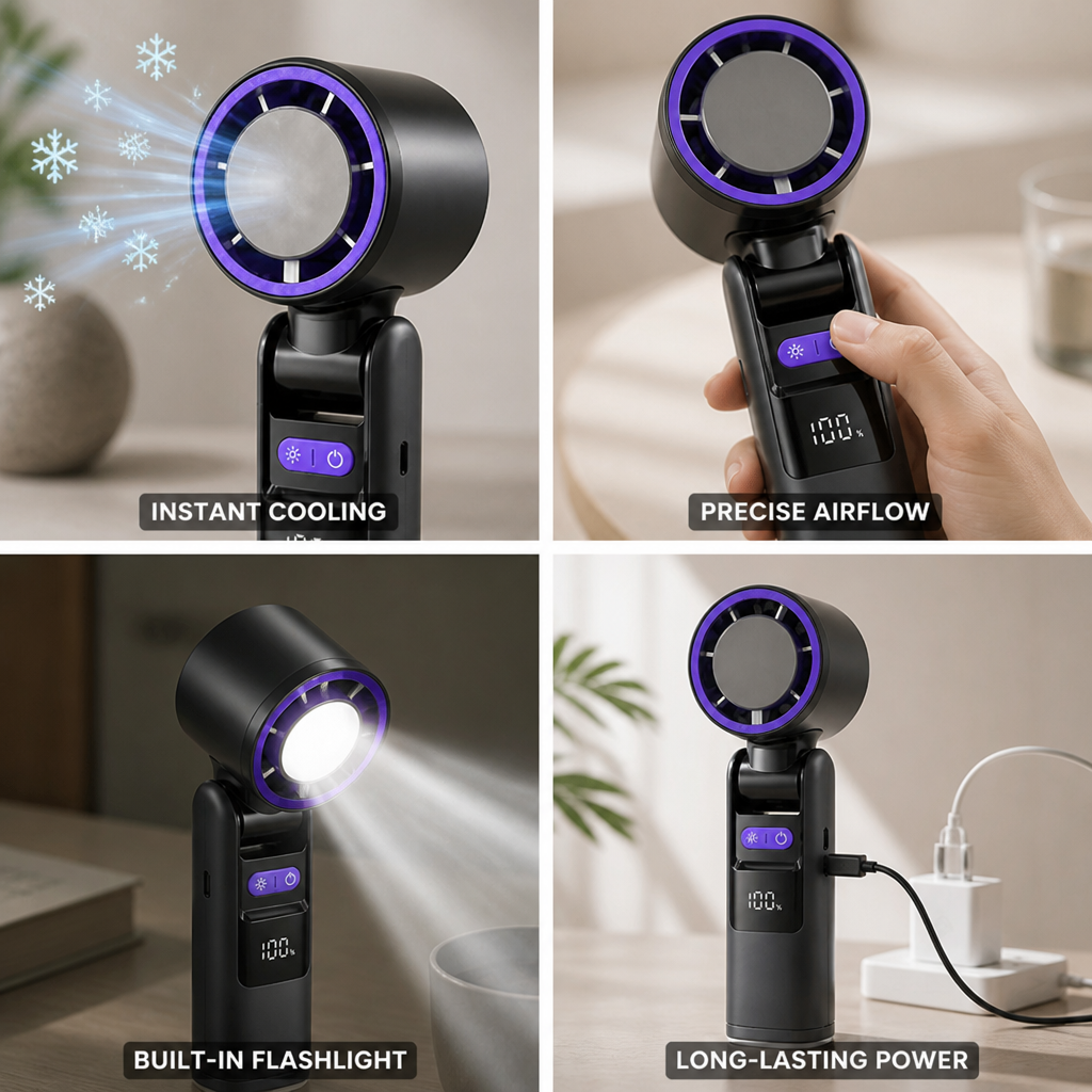 Ventilador de mano con placa de refrigeración semiconductora (4000 mAh)