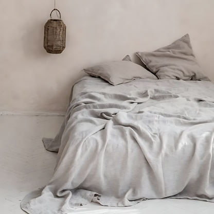 Ortekor Classic Linen Bed Sheet Set with Hypoallergenic Properties | Breathable Comfort for Rejuvenating Sleep
