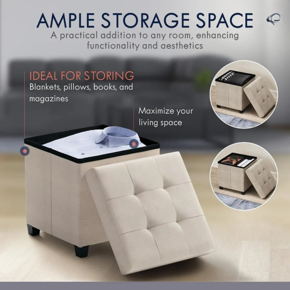 COMFYNEST – Banco otomano de almacenamiento cuadrado