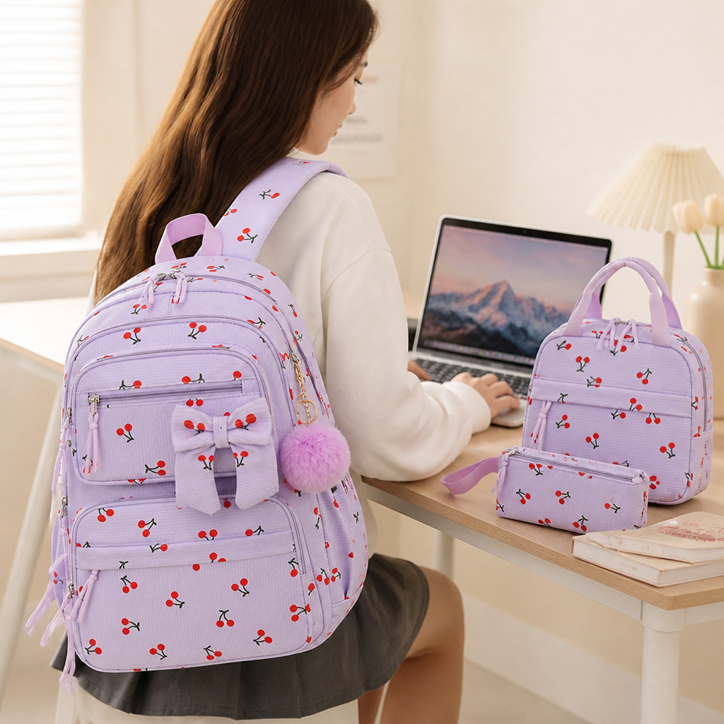 Set de mochila de pana ligera (3 piezas)