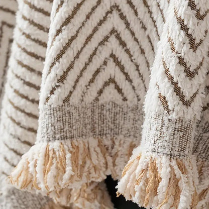 Textured Herringbone Couch Throw Blanket – Water-Resistant Furniture Protector with Non-Slip Backing for Sofa Pets Kids