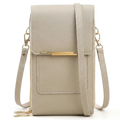 Touchscreen Crossbody Phone Wallet with RFID Blocking for Cards & Cash – Waterproof PU Leather Mini Purse Holds 6.7 in Smartphones