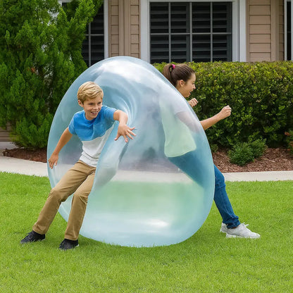 Inflatable Giant Bubble Ball 47 in TPR Bouncy Sphere Water-Fillable for Kids Outdoor Indoor Garden Beach Park Play Summer Activity Family Fu