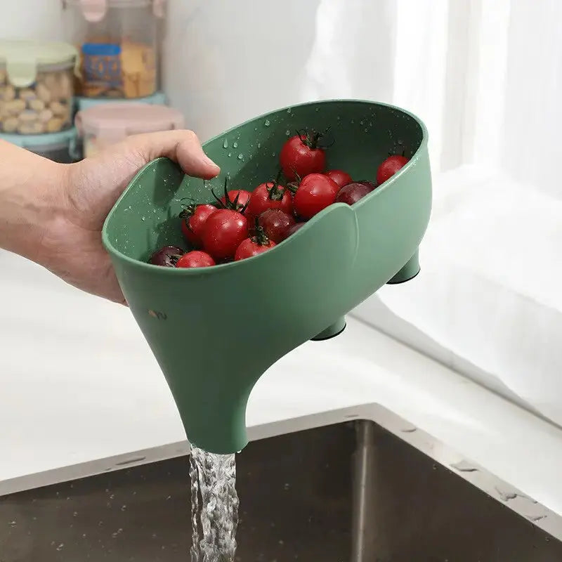 Elephant Sink Strainer Basket with Handle – Drain Protector Catcher for Kitchen Sink Food Scraps Vegetables Pasta – Utensil Holder Organizer