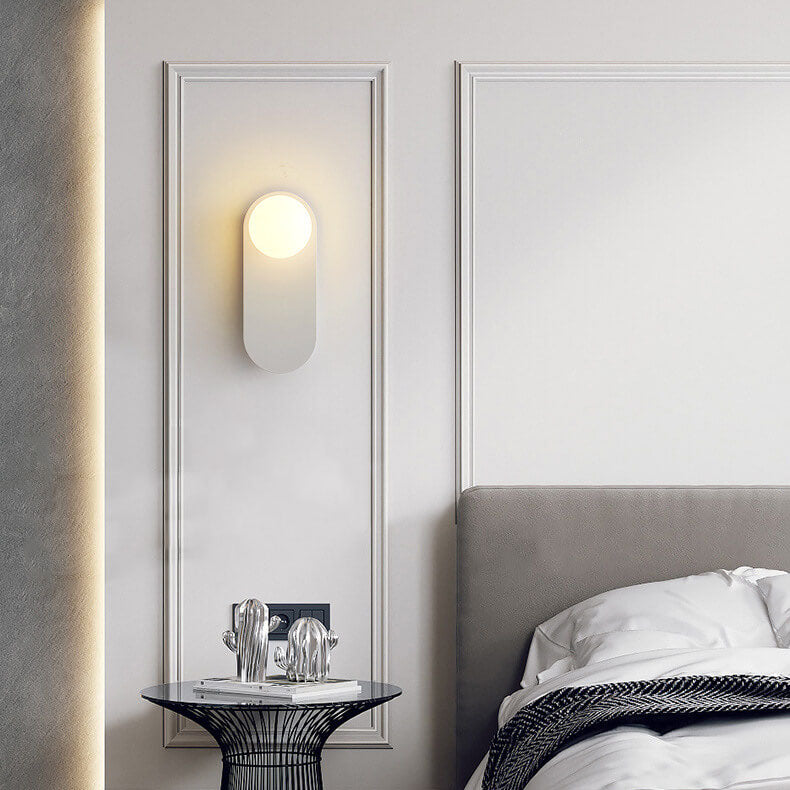 Glass Orb Wall Sconce with Metal Ring Bracket — Modern Single-Light Fixture for Bedroom, Hallway & Living Room — Hardwired G9 Base (Bulb