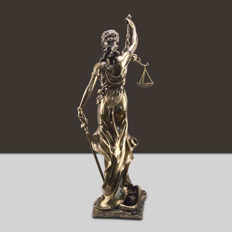 Resin Lady Justice Figure 12-Inch Bronze-Look Statue for Office Desk Library Study Law Firm Decor Legal Symbol Figurine Bookshelf Ornament