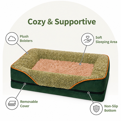 Ortekor Removable Washable Plush Bolster Bed