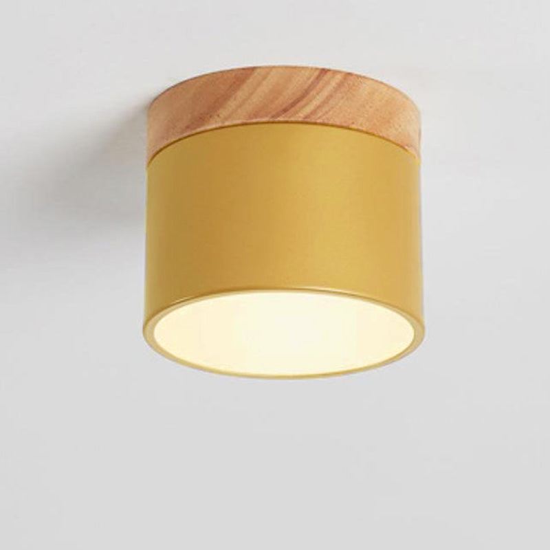 Round Compact LED Ceiling Light with Tri-Color Temperature Switch for Hallways, Bedrooms & Living Rooms | Modern Nordic Style Flush Mount