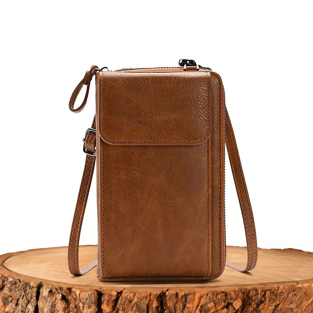 Crossbody Leather Purse – Adjustable Strap Small Handbag with Flap Closure for Women, Compact Everyday Shoulder Bag for Casual & Evening